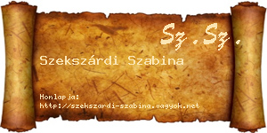 Szekszárdi Szabina névjegykártya