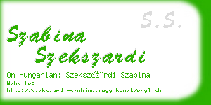 szabina szekszardi business card